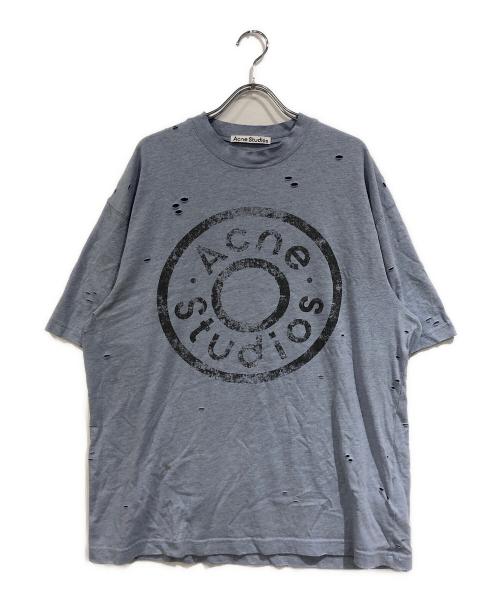 Acne studios（アクネ ストゥディオズ）ACNE STUDIOS (アクネ ストゥディオズ) ダメージロゴTシャツ ブルー サイズ:SIZE Sの古着・服飾アイテム