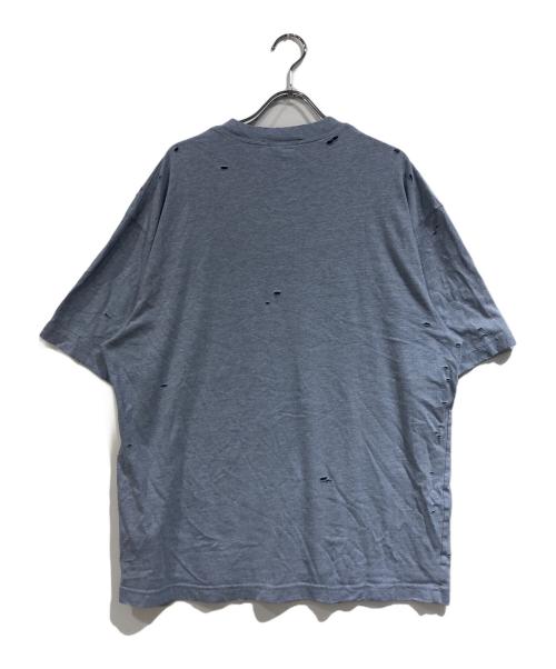 Acne studios（アクネ ストゥディオズ）ACNE STUDIOS (アクネ ストゥディオズ) ダメージロゴTシャツ ブルー サイズ:SIZE Sの古着・服飾アイテム
