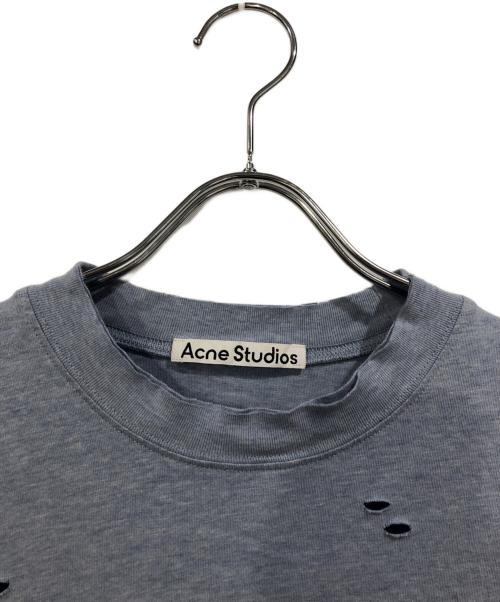 Acne studios（アクネ ストゥディオズ）ACNE STUDIOS (アクネ ストゥディオズ) ダメージロゴTシャツ ブルー サイズ:SIZE Sの古着・服飾アイテム