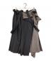 yohji yamamoto+Noir（ヨウジヤマモトプリュスノアール）の古着「アシメプリーツスカートサロペット」｜グレー×ブラック