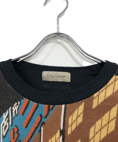 YOHJI YAMAMOTO（ヨウジヤマモト）YOHJI YAMAMOTO (ヨウジヤマモト) MITSUKOSHI (ミツコシ) アーカイブ柄セーター ブラック サイズ:SIZE 2の古着・服飾アイテム