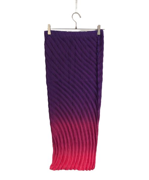 ISSEY MIYAKE（イッセイミヤケ）ISSEY MIYAKE (イッセイミヤケ) Luxe Long Pleated Ombre Skirt パープル サイズ:SIZE2の古着・服飾アイテム