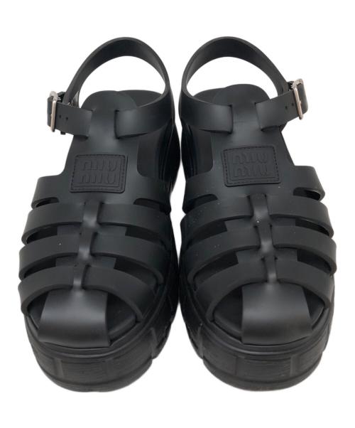 MIU MIU（ミュウミュウ）MIU MIU (ミュウミュウ) ラバーフィッシャーマンサンダル ブラック サイズ:SIZE 39の古着・服飾アイテム