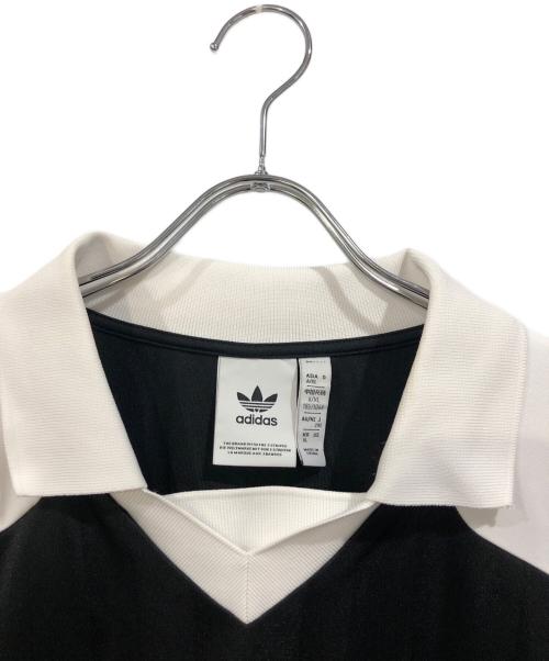 adidas（アディダス）adidas (アディダス) ADILENIUM Loose Fit Retro V-Neck Soccer Jersey ブラック×ホワイト サイズ:SIZE 2XLの古着・服飾アイテム