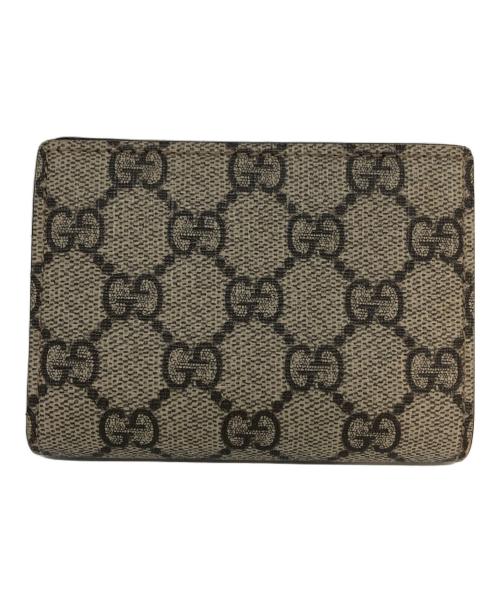 GUCCI（グッチ）GUCCI (グッチ) GGスプリームチェリーウォレット グレー×レッドの古着・服飾アイテム
