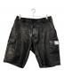 NEIGHBORHOOD（ネイバーフッド）の古着「LEATHER CARGO SHORT PANTS」｜ブラック