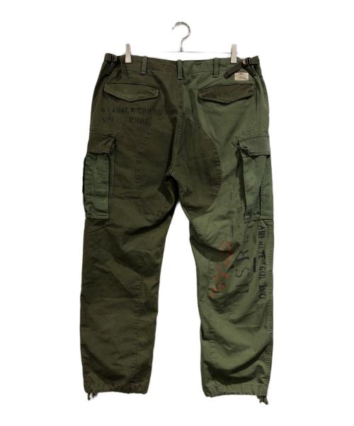 POLO RALPH LAUREN（ポロ・ラルフローレン）POLO RALPH LAUREN (ポロ・ラルフローレン) ダメージパッチワーク ミリタリーカーゴパンツ グリーン サイズ:SIZE36の古着・服飾アイテム