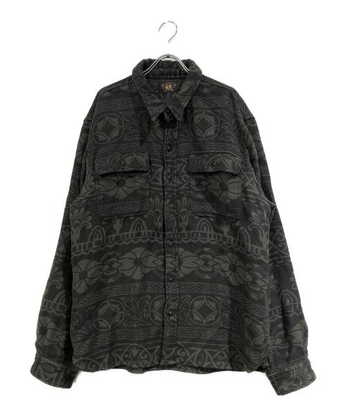 RRL（ダブルアールエル）RRL (ダブルアールエル) ジャガードワークシャツ グリーン サイズ:SIZE Lの古着・服飾アイテム