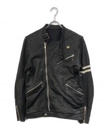 Hysteric Glamour（ヒステリックグラマー）の古着「バックルデザイン ダブルライダース レザージャケット」｜ブラック