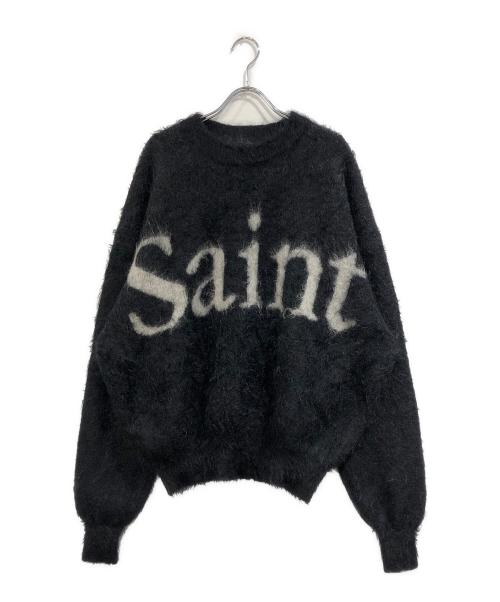 SAINT MICHAEL（セントマイケル）SAINT MICHAEL (セントマイケル) CREW NECK KNIT SAINT ブラック サイズ:SIZE Lの古着・服飾アイテム