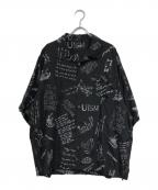 UNDERCOVERアンダーカバー）の古着「スケッチパターンサイドジップ オープンカラーシャツ」｜ブラック