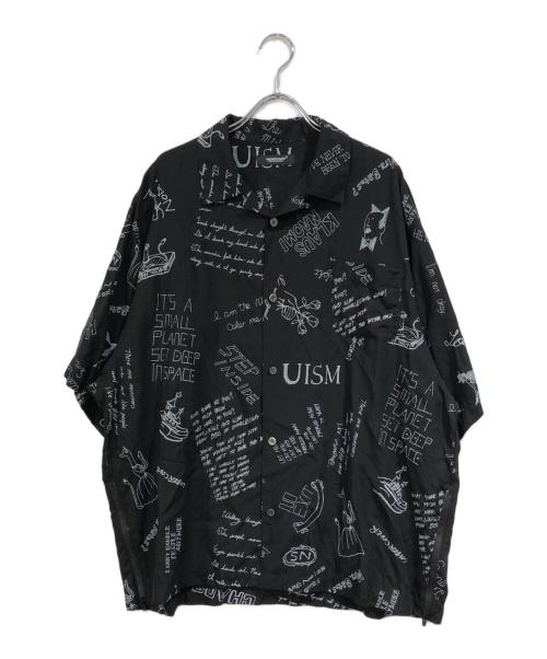 UNDERCOVER（アンダーカバー）UNDERCOVER (アンダーカバー) スケッチパターンサイドジップ オープンカラーシャツ ブラック サイズ:SIZE 4の古着・服飾アイテム