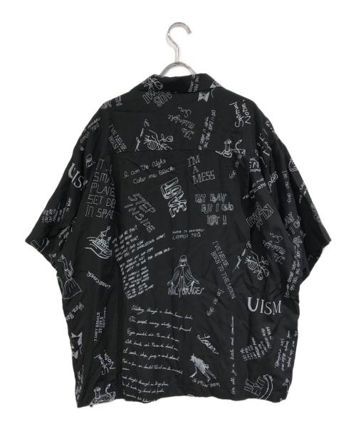 UNDERCOVER（アンダーカバー）UNDERCOVER (アンダーカバー) スケッチパターンサイドジップ オープンカラーシャツ ブラック サイズ:SIZE 4の古着・服飾アイテム