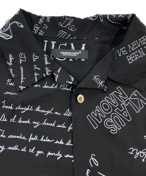 UNDERCOVER（アンダーカバー）UNDERCOVER (アンダーカバー) スケッチパターンサイドジップ オープンカラーシャツ ブラック サイズ:SIZE 4の古着・服飾アイテム