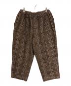 TIGHTBOOTH PRODUCTIONタイトブースプロダクション）の古着「PLAID FLANNEL BAGGY SLACKS」｜ブラウン