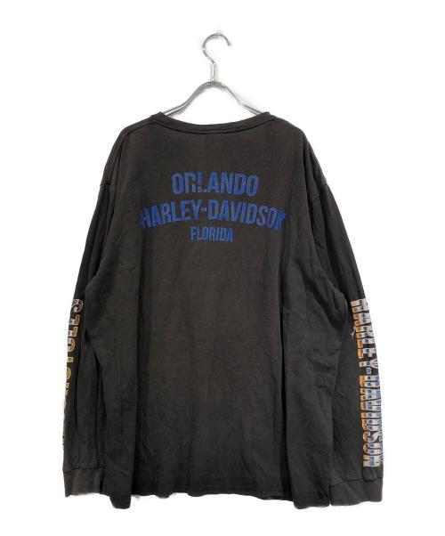 HARLEY-DAVIDSON（ハーレーダビッドソン）HARLEY-DAVIDSON (ハーレーダビッドソン) 3DエンジンプリントロングスリーブTシャツ ブラック サイズ:SIZE 2XLの古着・服飾アイテム
