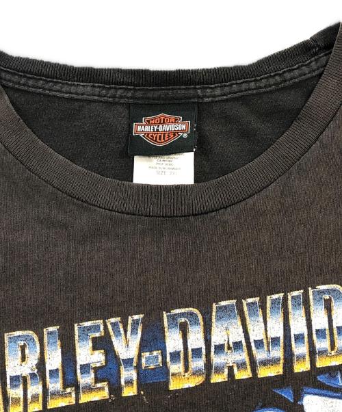 HARLEY-DAVIDSON（ハーレーダビッドソン）HARLEY-DAVIDSON (ハーレーダビッドソン) 3DエンジンプリントロングスリーブTシャツ ブラック サイズ:SIZE 2XLの古着・服飾アイテム