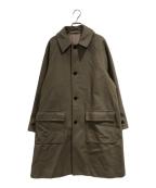STEVEN ALANスティーブンアラン）の古着「FLAT MELTON CAMP COLLAR BALMACAAN COAT」｜カーキ