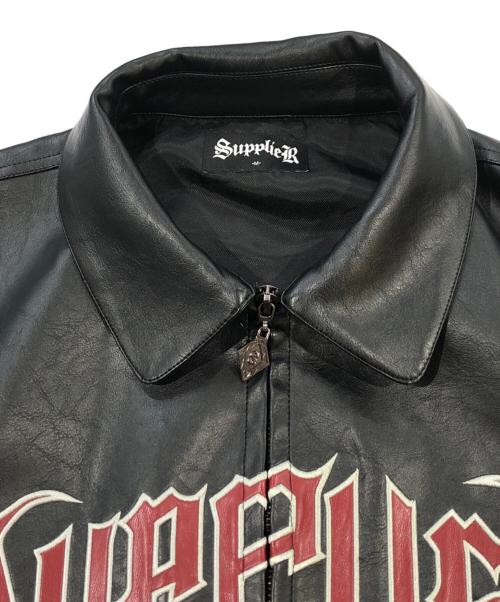 SUPPLIER（サプライヤー）SUPPLIER (サプライヤー) SUPPLIER STUDDED FAUX LEATHER JACKET ブラック サイズ:SIZE Mの古着・服飾アイテム