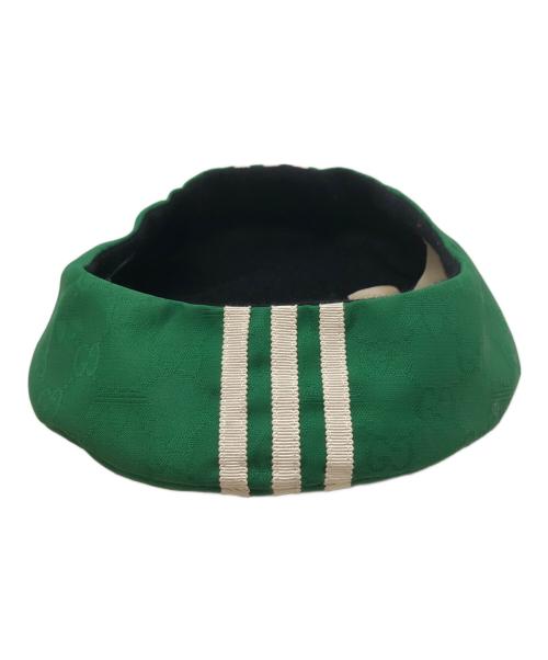 GUCCI（グッチ）GUCCI (グッチ) adidas (アディダス) スリーストライプGG柄ベレー帽 グリーン サイズ:SIZE Sの古着・服飾アイテム