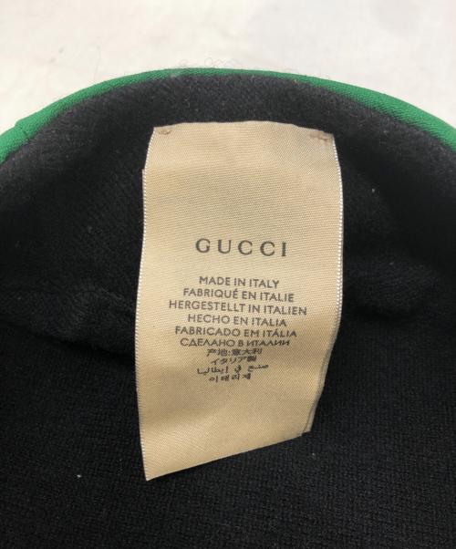 GUCCI（グッチ）GUCCI (グッチ) adidas (アディダス) スリーストライプGG柄ベレー帽 グリーン サイズ:SIZE Sの古着・服飾アイテム