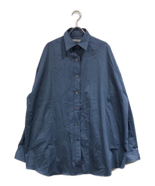 JOHN LAWRENCE SULLIVAN（ジョン ローレンス サリバン）JOHN LAWRENCE SULLIVAN (ジョン ローレンス サリバン) COTTON SATIN OVERSIZED BELTED SHIRT ブルー サイズ:SIZE Sの古着・服飾アイテム