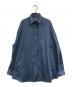 JOHN LAWRENCE SULLIVAN（ジョン ローレンス サリバン）の古着「COTTON SATIN OVERSIZED BELTED SHIRT」｜ブルー