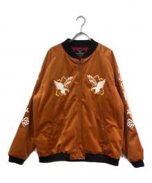 HOUSTON（ヒューストン）の古着「VELVETEEN SOUVENIR JACKET (MAP) / 別珍スーベニアジャケット」｜オレンジ