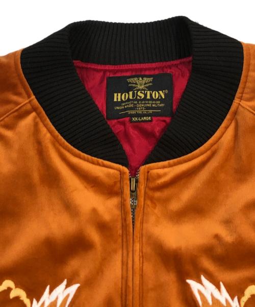 HOUSTON（ヒューストン）HOUSTON (ヒューストン) VELVETEEN SOUVENIR JACKET (MAP) / 別珍スーベニアジャケット オレンジ サイズ:SIZE XXLの古着・服飾アイテム
