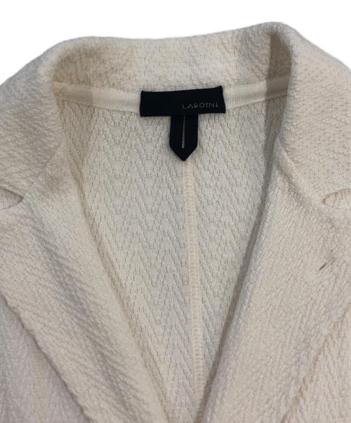 LARDINI（ラルディーニ）LARDINI (ラルディーニ) コットン センターベント ダブルブレスト ニットテーラードジャケット ベージュ サイズ:SIZE XSの古着・服飾アイテム