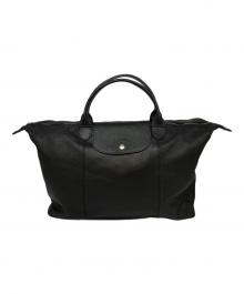 LONGCHAMP（ロンシャン）の古着「レザーハンドバッグ」｜ブラック