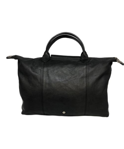 LONGCHAMP（ロンシャン）LONGCHAMP (ロンシャン) レザーハンドバッグ ブラックの古着・服飾アイテム