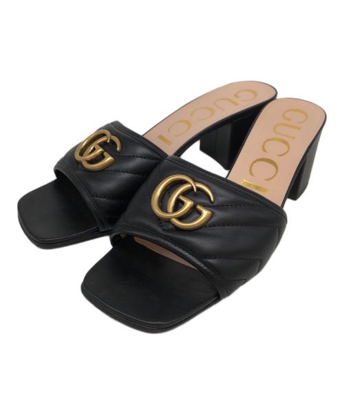 GUCCI（グッチ）GUCCI (グッチ) ダブルGウィメンズスライドサンダル ブラック サイズ:SIZE 38の古着・服飾アイテム