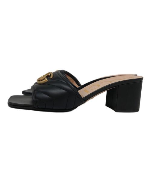GUCCI（グッチ）GUCCI (グッチ) ダブルGウィメンズスライドサンダル ブラック サイズ:SIZE 38の古着・服飾アイテム