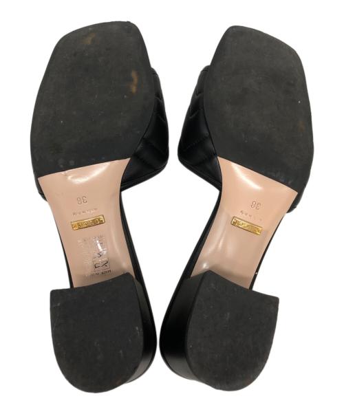 GUCCI（グッチ）GUCCI (グッチ) ダブルGウィメンズスライドサンダル ブラック サイズ:SIZE 38の古着・服飾アイテム