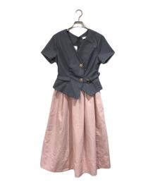 HER LIP TO（ハーリップトゥ）の古着「Asymmetrical Belted Docking Dress」｜グレー
