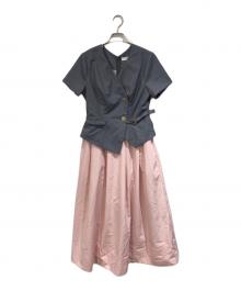 HER LIP TO（ハーリップトゥ）の古着「Asymmetrical Belted Docking Dress」｜グレー