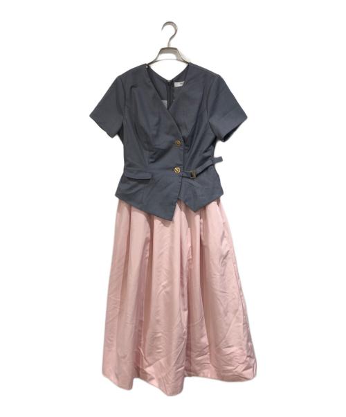 HER LIP TO（ハーリップトゥ）Her lip to (ハーリップトゥ) Asymmetrical Belted Docking Dress グレー サイズ:SIZE Mの古着・服飾アイテム