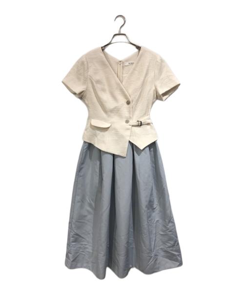 HER LIP TO（ハーリップトゥ）Her lip to (ハーリップトゥ) Asymmetrical Belted Docking Dress ホワイト サイズ:SIZE Sの古着・服飾アイテム