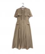 HER LIP TOハーリップトゥ）の古着「Nora Front Zip Dress」｜ベージュ