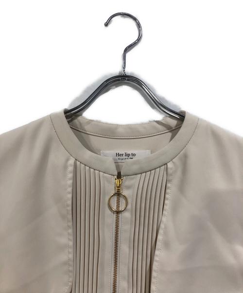 HER LIP TO（ハーリップトゥ）Her lip to (ハーリップトゥ) Nora Front Zip Dress ホワイト サイズ:SIZE Mの古着・服飾アイテム