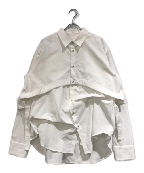 OMMO（オーエムエムオー）OMMO (オーエムエムオー) 2WAY TUCK LAYERED SHIRT ホワイト サイズ:SIZE Freeの古着・服飾アイテム