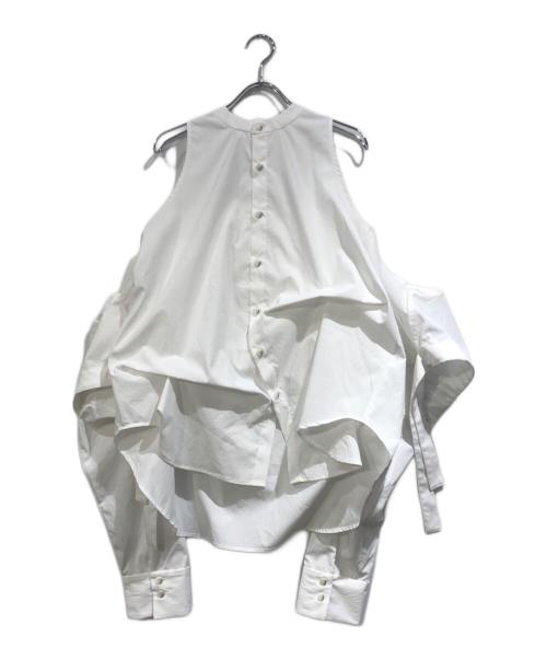 OMMO（オーエムエムオー）OMMO (オーエムエムオー) 2WAY TUCK LAYERED SHIRT ホワイト サイズ:SIZE Freeの古着・服飾アイテム