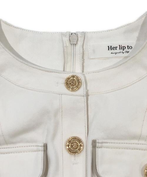 HER LIP TO（ハーリップトゥ）Her lip to (ハーリップトゥ) Padua Denim Dress ホワイト サイズ:SIZE Mの古着・服飾アイテム