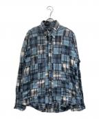 RALPH LAURENラルフローレン）の古着「パッチワークシャツ」｜ブルー