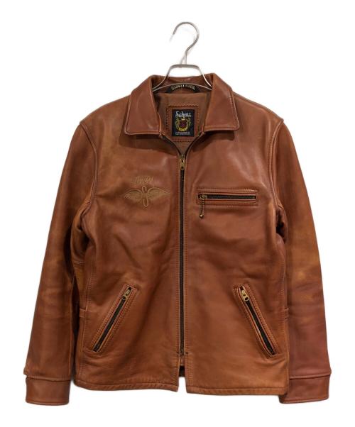 Schott（ショット）Schott (ショット) stussy (ステューシー) Schott Leather Bronx Jacket ブラウン サイズ:SIZE Mの古着・服飾アイテム