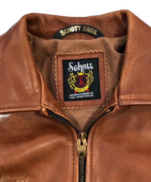 Schott（ショット）Schott (ショット) stussy (ステューシー) Schott Leather Bronx Jacket ブラウン サイズ:SIZE Mの古着・服飾アイテム