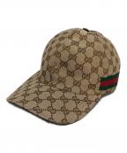 GUCCIグッチ）の古着「GGキャンバスベースボールキャップ」｜ベージュ×ブラウン