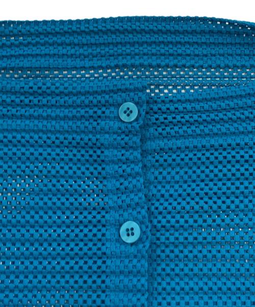 me ISSEY MIYAKE（ミーイッセイ ミヤケ）me ISSEY MIYAKE (ミーイッセイ ミヤケ) メッシュカーディガン ブルー サイズ:SIZE Freeの古着・服飾アイテム