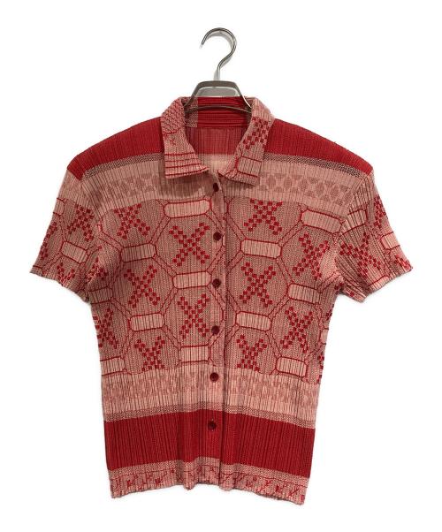 PLEATS PLEASE（プリーツプリーズ）PLEATS PLEASE (プリーツプリーズ) プリーツカットソー レッド サイズ:SIZE 3の古着・服飾アイテム